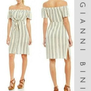 GIANNI BINI Matilda Tie Waist Striped Day Dress